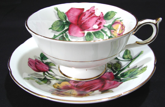 Vintage Paragon Bone China Tea Cup & Saucer, Roses  