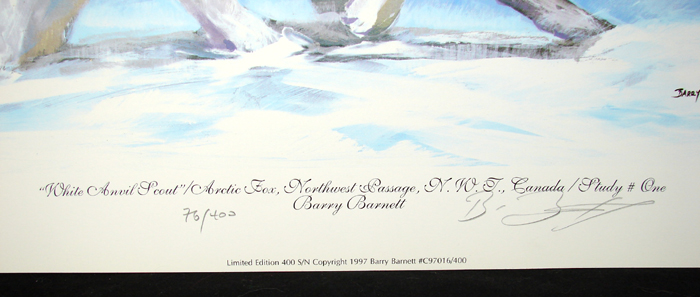 Barry Barnett ARCTIC FOX Limited Edition Print #76/400  