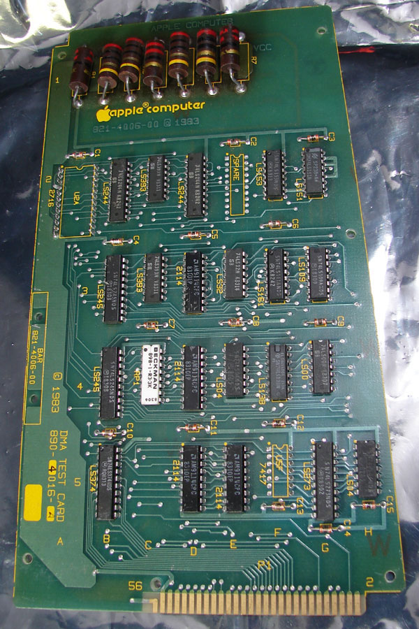 Rare Apple Lisa Computer Factory DMA Test Card c.1983  